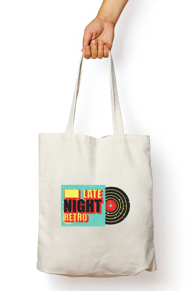 Late night Retro - 100% Cotton Zipper Tote Bag