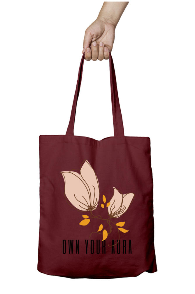 Own Your Aura - 100% Cotton Zipper Tote Bag