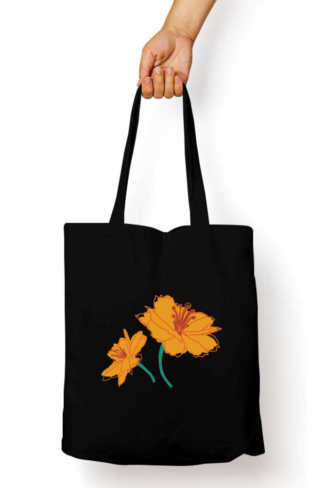Yellow Bloom - 100% Cotton Zipper Tote Bag