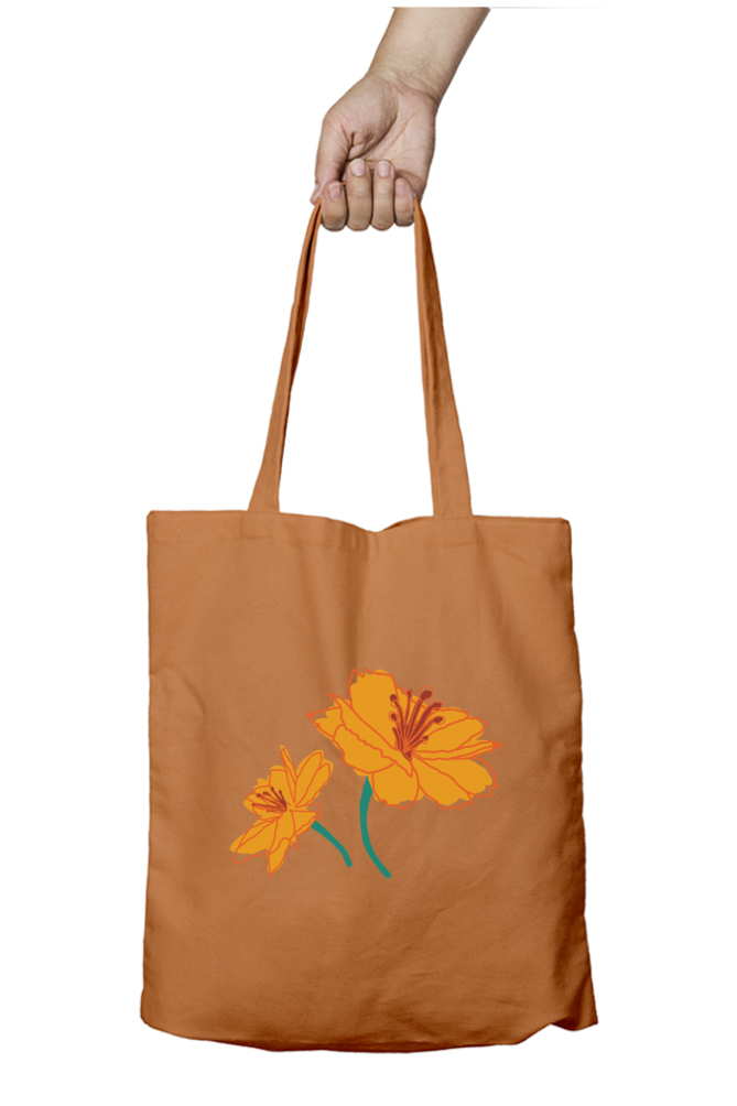 Yellow Bloom - 100% Cotton Zipper Tote Bag