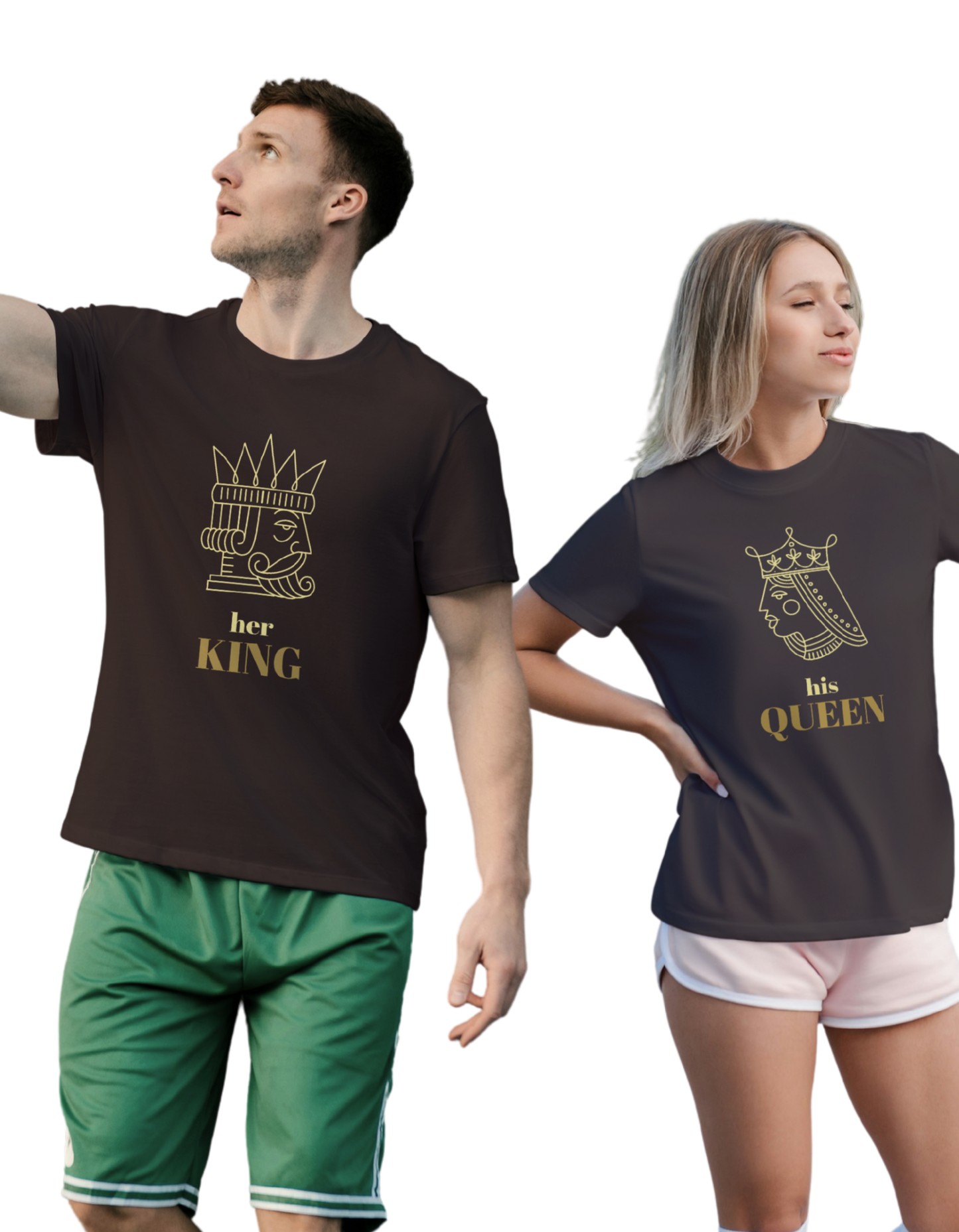 King and Queen Couple Tees- Classic Cotton Tee