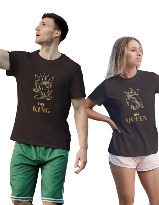 King and Queen Couple Tees- Classic Cotton Tee