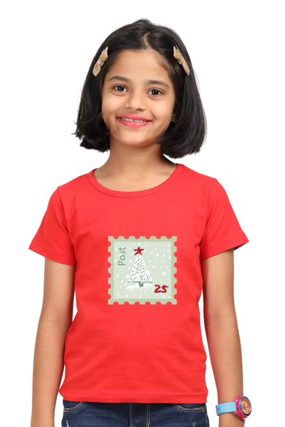 Xmas Post -Kids Classic Cotton Tees[Girls]