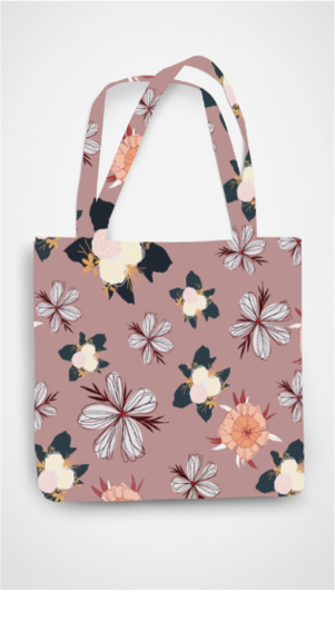 Dry Flowers-Full Printed Zipper Tote Bag [canvas]