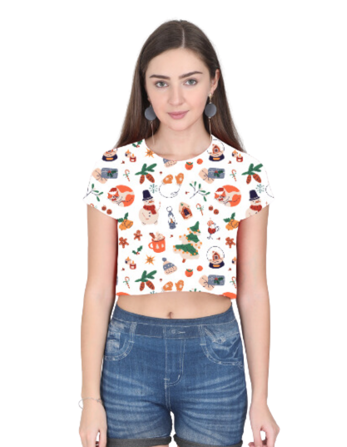 Happy Xmas ! - FEMALE Crop Top [100% Spun Polyester]