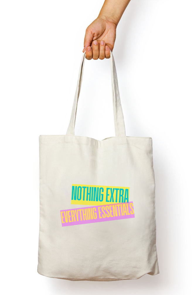 Nothing Extra - 100% Cotton Zipper Tote Bag