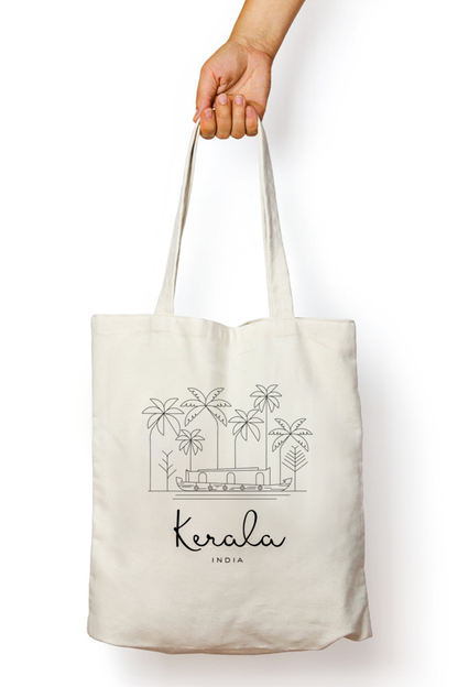 Kerala (B) - 100% Cotton Zipper Tote Bag