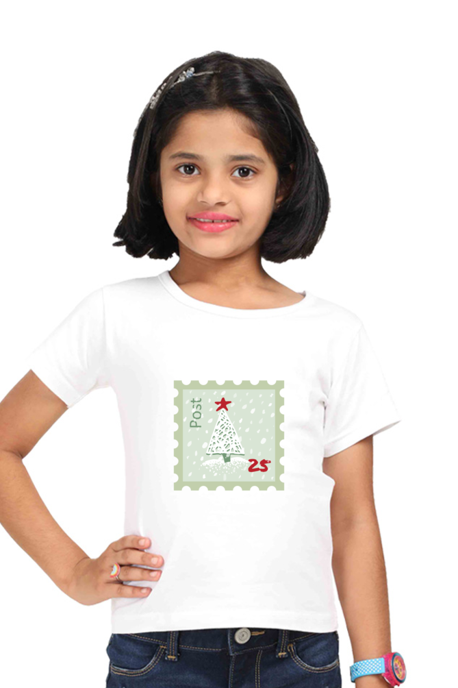 Xmas Post -Kids Classic Cotton Tees[Girls]