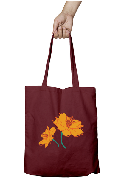 Yellow Bloom - 100% Cotton Zipper Tote Bag