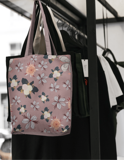 Dry Flowers-Full Printed Zipper Tote Bag [canvas]