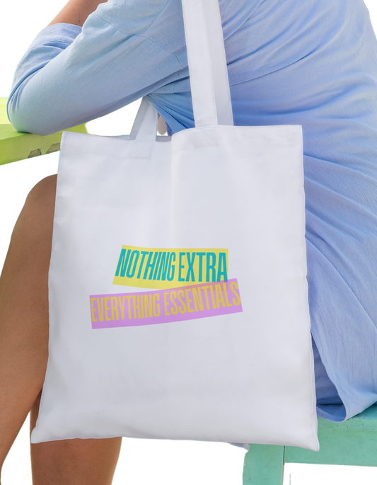 Nothing Extra - 100% Cotton Zipper Tote Bag