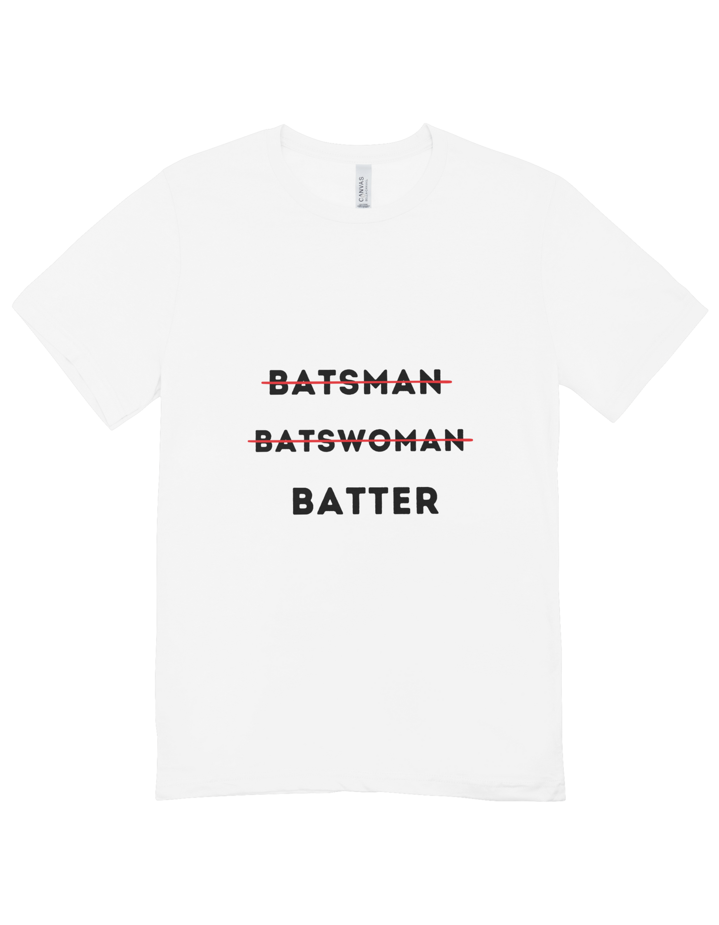 BATTER! - Round Neck White Half Sleeve Tees