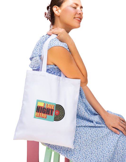 Late night Retro - 100% Cotton Zipper Tote Bag