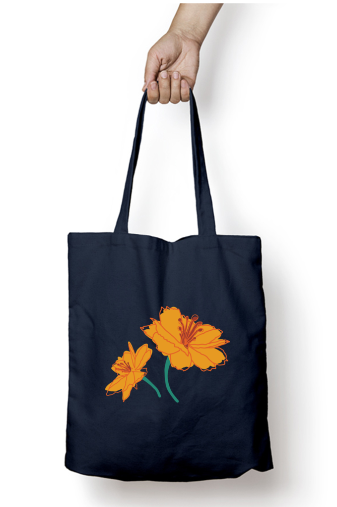 Yellow Bloom - 100% Cotton Zipper Tote Bag