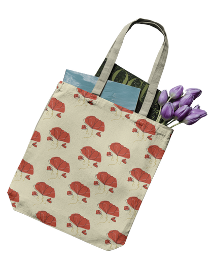 Dry Rose-Full Printed Zipper Tote Bag [canvas]