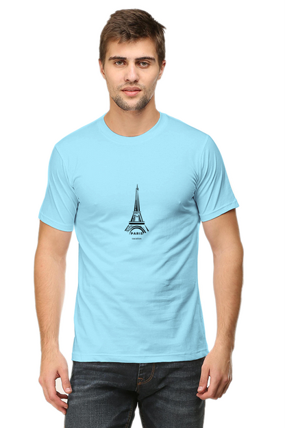 Paris  - Round Neck White Half Sleeve Tees[UNISEX]