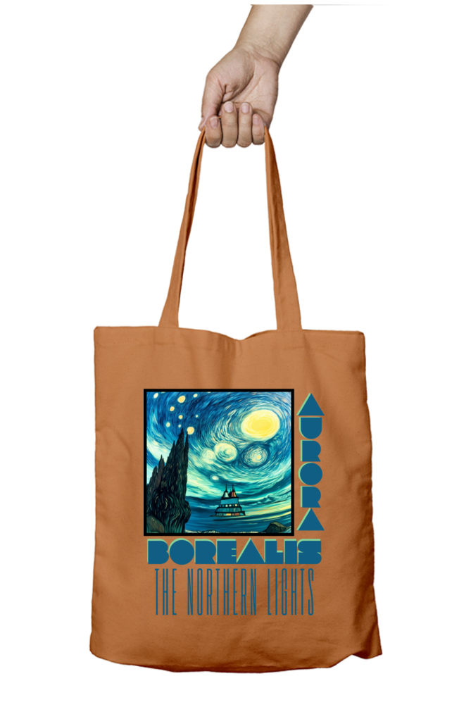 Northern Lights - 100% Cotton Zipper Tote Bag