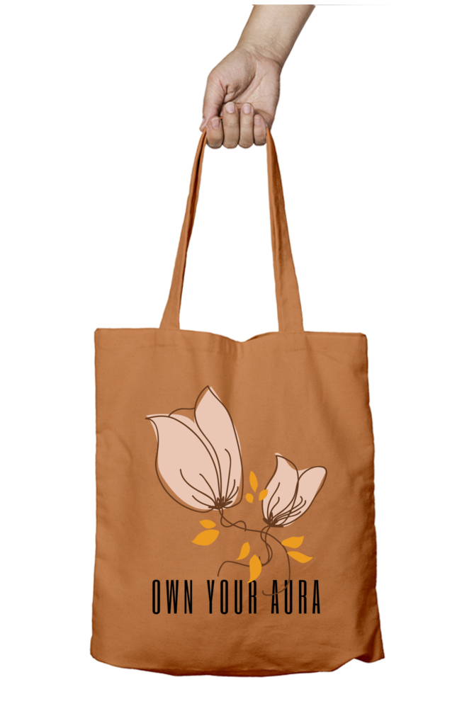 Own Your Aura - 100% Cotton Zipper Tote Bag