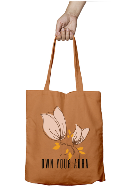 Own Your Aura - 100% Cotton Zipper Tote Bag