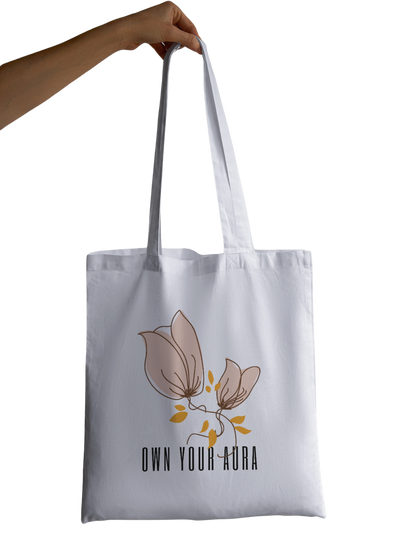 Own Your Aura - 100% Cotton Zipper Tote Bag