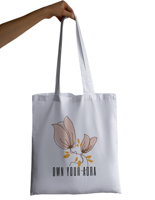 Own Your Aura - 100% Cotton Zipper Tote Bag