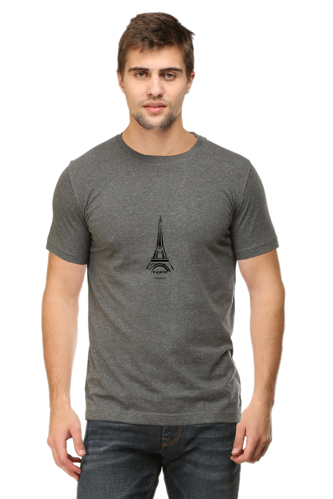 Paris  - Round Neck White Half Sleeve Tees[UNISEX]