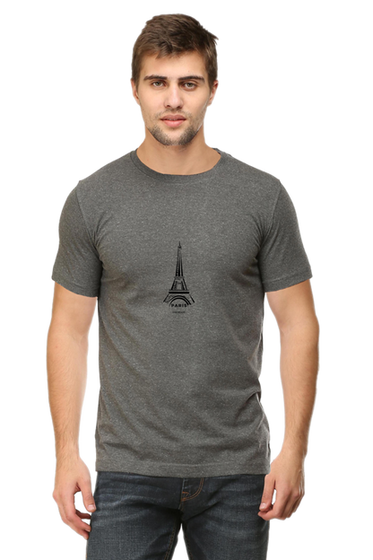 Paris  - Round Neck White Half Sleeve Tees[UNISEX]