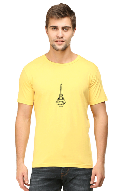 Paris  - Round Neck White Half Sleeve Tees[UNISEX]