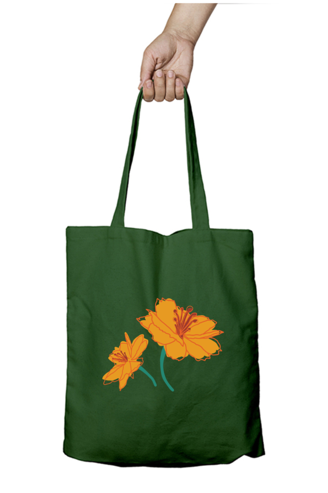 Yellow Bloom - 100% Cotton Zipper Tote Bag