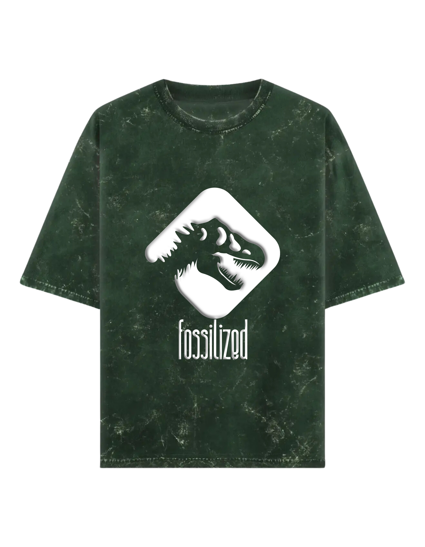 Fossilized PUFF PRINT- Acid Wash Oversized Classic T-shirt[Unisex]