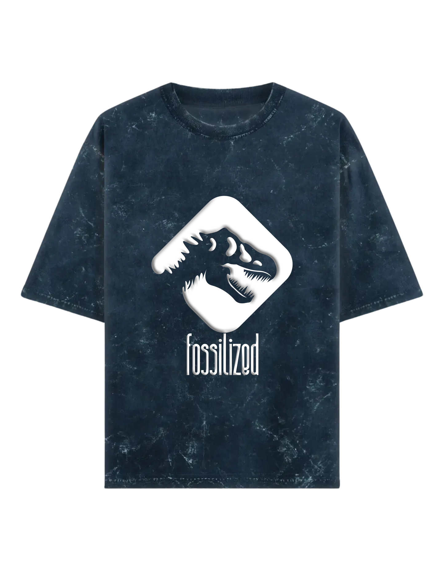 Fossilized PUFF PRINT- Acid Wash Oversized Classic T-shirt[Unisex]
