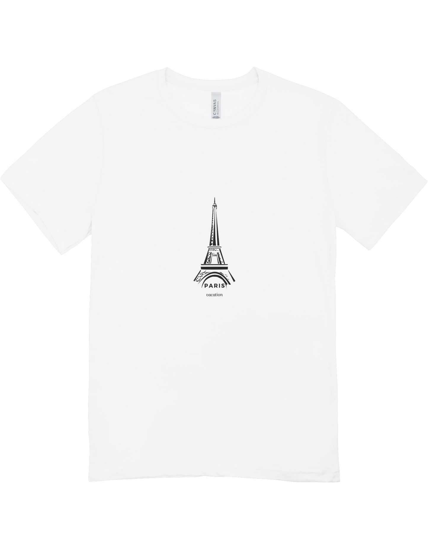 Paris  - Round Neck White Half Sleeve Tees[UNISEX]