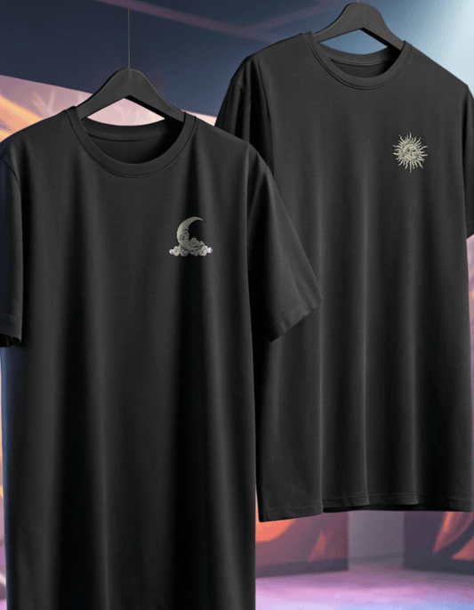 Sun and Moon Couple Tees- Oversized Classic Cotton Tee